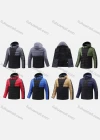 Wholesale Men's Casual Hooded Long Sleeve Zipper Colorblock Puffer Jacket - Liuhuamall