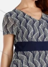 Wholesale Women's Casual Short Sleeve V-Neck Allover Print Ruffle Hem Midi Dress - Liuhuamall