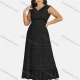 Wholesale Women's Sexy V Neck Hollow Out Guipure Lace Sleeveless Backless Midi Tank Dress 1822# Black Clothing Wholesale Market Liuhua