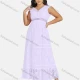 Wholesale Women's Sexy V Neck Hollow Out Guipure Lace Sleeveless Backless Midi Tank Dress 1822# Lavender Clothing Wholesale Market Liuhua