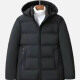 Men's Casual Plain Hooded Zipper Down Jacket Black Clothing Wholesale Market -LIUHUA