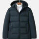 Men's Casual Plain Hooded Zipper Down Jacket Navy Clothing Wholesale Market -LIUHUA