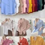 Wholesale Women's Casual Collared Long Sleeve Button Down Oversized Plain Shirt preview