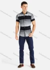 Wholesale Men's Striped Short Sleeve Button Down Casual Shirt - Liuhuamall