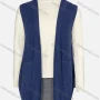 Wholesale Women's Plain Sleeveless Rib-knit Trim Hooded Button Decor Cardigan preview