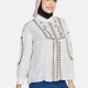 Women's Casual Embroidery Long Sleeve Blouse White Clothing Wholesale Market -LIUHUA