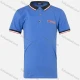 Wholesale Boys Casual Plain Embroidery Contrast Collar Striped Trim Short Sleeve Polo Shirt Blue Clothing Wholesale Market Liuhua