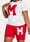Wholesale Women's Casual 2 Piece Letter Short Sleeve Top & Shorts Set 28077# - Liuhuamall