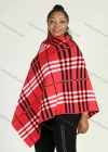 Wholesale Women's Collared Plaid Print Pullover Capes - Liuhuamall
