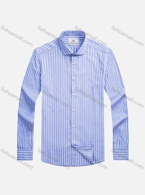 Wholesale Men's Formal Collared Long Sleeve Button Down Striped Dress Shirts, LIUHUA CLOTHING WHOLESALE