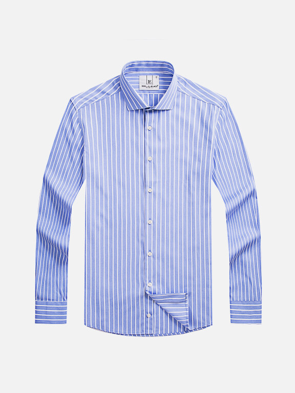 Men's Formal Collared Long Sleeve Button Down Striped Dress Shirts, Clothing Wholesale Market -LIUHUA, Men, Men-s-Suits-Blazers