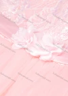 Wholesale Girls Sleeveless 3D Floral Appliques Belted Lace Flower Girl Dress - Liuhuamall