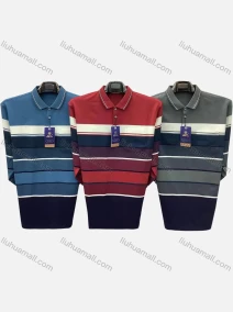 Wholesale Men's Casual Striped Colorblock Patch Pocket Long Sleeve Polo Shirt 5322#, LIUHUA CLOTHING WHOLESALE