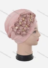 Wholesale Women's Casual Artificial Flowers Rhinestone Ruched Headwrap Hat - Liuhuamall