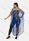 Wholesale Women's Muslim Islamic Glamorous Sequin Triangular Hem Arabic Dubai Sheer Mesh Cover Up Top - Liuhuamall