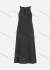 Wholesale Women's Casual Button Front Round Neck Plain Tank Maxi Dress - Liuhuamall