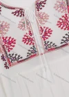 Wholesale Women's Front Ties Notched Neck Cape Pearls Beaded Sleeve Floral Midi Dress 1309-9866# - Liuhuamall