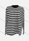Wholesale Women's Round Neck Long Sleeve Striped Casual T-shirt - Liuhuamall