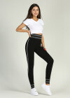 Wholesale Women's High Waist Striped Stretch Skinny Pants - Liuhuamall