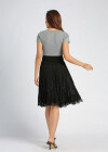 Wholesale Women's Elegant Embroidery Lace Elastic Waist Knee Length Pleated Skirt - Liuhuamall