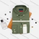 Wholesale Men's Slim Fit Long Sleeve Button Down Collared Satin Plain Shirts AB220504-7# Army Green Clothing Wholesale Market Liuhua