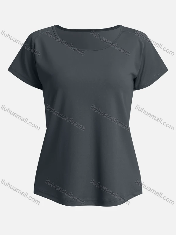 Wholesale Women's Sporty Plain Short Sleeve Breathable Mesh Moisture Wicking Fitness Yoga Top