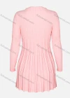 Wholesale Women's Round Neck Long Sleeve Pleated Short Sweater Dress - Liuhuamall