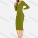 Wholesale Women's Casual Mock Neck Long Sleeve Slim Fit Button Knee Length Dress With Belt 2273# C619# Clothing Wholesale Market Liuhua