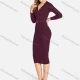 Wholesale Women's Casual Mock Neck Long Sleeve Slim Fit Button Knee Length Dress With Belt 2273# C660# Clothing Wholesale Market Liuhua