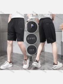Wholesale Men's Casual Letter Ice Silk Breathable Drawstring Zipper Pockets Shorts, LIUHUA CLOTHING WHOLESALE