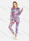 Wholesale Women's Fall Crop Hooded Jacket&Skinny Pants Floral Print Set - Liuhuamall