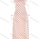Wholesale Women's Casual Off Shoulder Polka Dots Print Ruffle Trim Maxi Dress Red Clothing Wholesale Market Liuhua