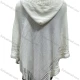 Wholesale Women's Casual Plain Scarf Hem Tassel Trim Hollow Out Hooded Cape White Clothing Wholesale Market Liuhua