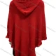 Wholesale Women's Casual Plain Scarf Hem Tassel Trim Hollow Out Hooded Cape Red Clothing Wholesale Market Liuhua