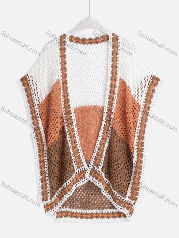 Wholesale Women's Casual Bat Sleeve Hollow Out Knit Cover Up Cardigan A521#