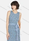Wholesale Women's Milk Silk Soft Plaid Allover Print Round Neck Lounge Maxi Nightgown With Belt A22# - Liuhuamall
