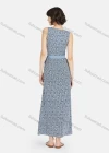 Wholesale Women's Milk Silk Soft Plaid Allover Print Round Neck Lounge Maxi Nightgown With Belt A22# - Liuhuamall