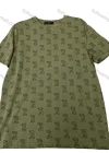 Wholesale men's short - sleeve tee! Olive green base, covered in unique dark patterns. Made of soft, comfy fabric. Ideal - Liuhuamall
