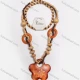 Wholesale Vintage Flower Wood Beads Necklace Wood Clothing Wholesale Market Liuhua