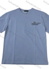 Wholesale Men's Loose Light Blue Tee - 'Beautiful Disaster' Print, Minimalist Chic, Bulk Deals - Liuhuamall