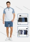 Wholesale Men's Athletic Stand Collar Short Sleeve Quarter Zipper Running Tops - Liuhuamall