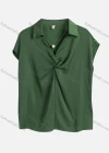 Wholesale Women's Summer Plain Pearl Embellish Casual Satin Collared Top Leisure Shirt 8808# - Liuhuamall