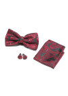Wholesale Men's Fashion Paisley Embroidered Adjustable Bow Ties & Pocket Square & Cufflinks Sets - Liuhuamall