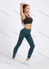 Wholesale Women's Sporty Plain Topstitch Sewing Pockets Elastic Workout Leggings - Liuhuamall