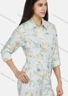 Wholesale Women's Shirt Collar Long Sleeve Floral Print Flap Pockets Button Front Jumpsuit With Belt - Liuhuamall