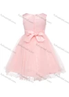 Wholesale Girls Sleeveless 3D Floral Appliques Belted Lace Flower Girl Dress - Liuhuamall