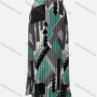 Wholesale Women's Casual Abstract Print High Waist Pleated Ruffle Hem Midi Skirts preview