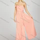 Wholesale Women's Glamorous Plain Ruched Sequin Beaded Decor Split Hem Maxi Evening Dress 7023# Melon Clothing Wholesale Market Liuhua