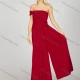 Wholesale Women's Glamorous Plain Ruched Sequin Beaded Decor Split Hem Maxi Evening Dress 7023# Red Clothing Wholesale Market Liuhua