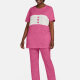 Women's Casual Lounge Short Sleeve Leaf Heart Print Splicing Colorblock T-shirt & Pant Pajamas Sets 2# Clothing Wholesale Market -LIUHUA